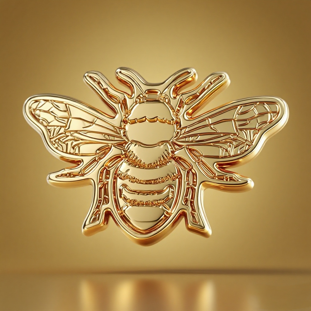 Golden Bee pin badge